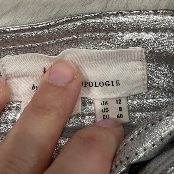 By Anthropologie Faux leather metallic barrel pants - Picture 4 of 4